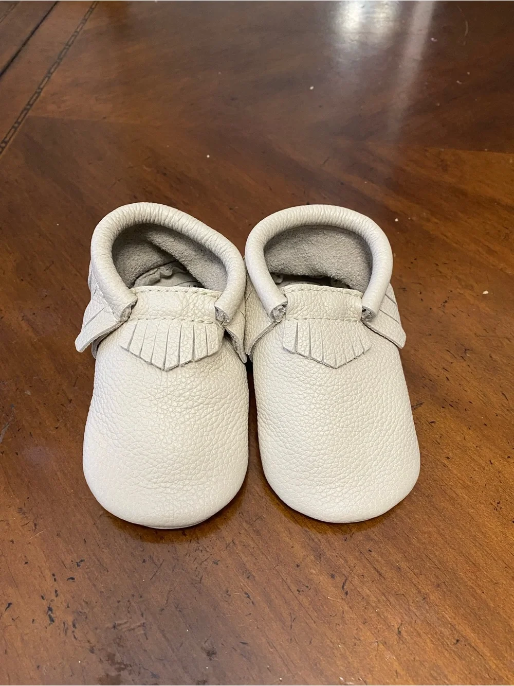 Freshly Picked Cream Moccasins with Fringe Detail